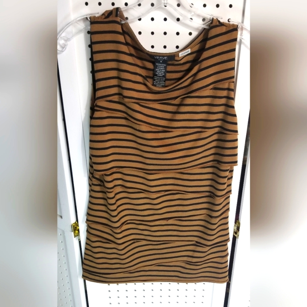 Verve striped layered sleeveless top